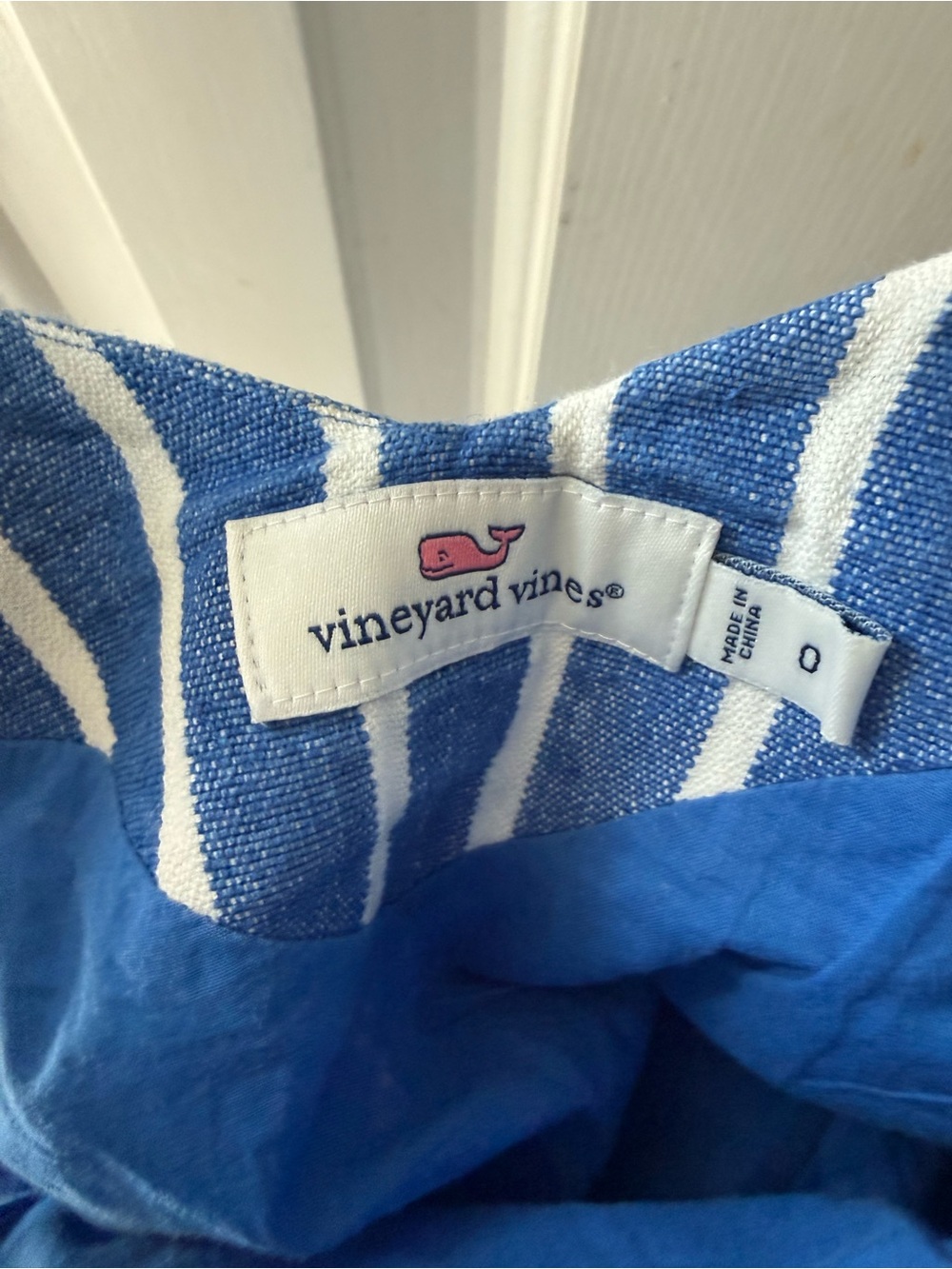 🛍️Vineyard Vines Blue and White Striped Sleeveless A-Line Linen Dress - Picture 7 of 11
